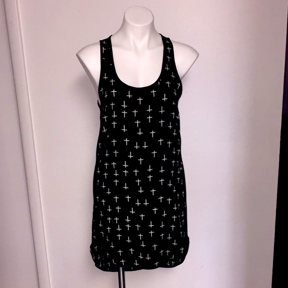 Lush Cross Sheer Razorback Tunic dress - Picture 1 of 5